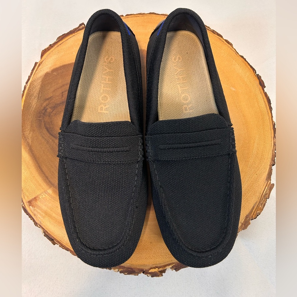 Women’s Black Slip-On Loafers - Picture 3 of 11